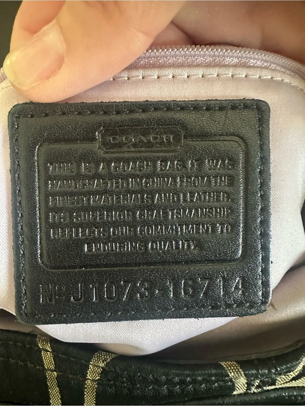Coach Signature Maggie/Mia Shoulder Bag 16714 Black Khaki